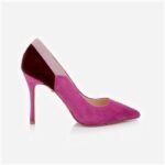 Deep Orchid Mixed Kid Suede Stiletto Pump - Close-up View