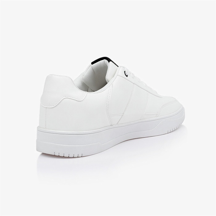 Giorgio White Lace Up with Navy Tongue Label - Back View