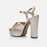 Gold Metallic Platform Sandal - Back View