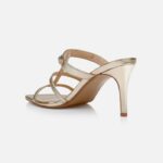 Light Gold Metallic Kid Leather Sandal - Back View