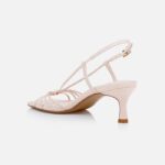 Light Pink Kid Leather Slingback Sandal - Back View