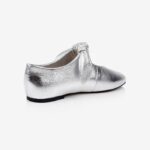 Metallic Silver Flat With Bow - Back View