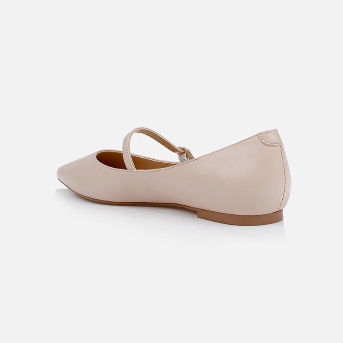 Nude Kid Leather Flat - Back View
