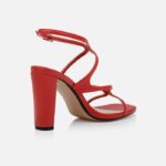 Red Kid Leatherl Sandal - Back View