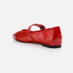 Red Mesh Maryjane Flat - Back View