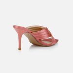 Rose Pink Satin Heel Sandal - Back View
