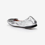 Shiny Silver Dancing Sandal - Back View