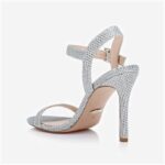 Silver Glitter High Heel Sandal - Back View