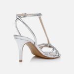 Silver Specco Lizard Synthetic Sandal - Back View