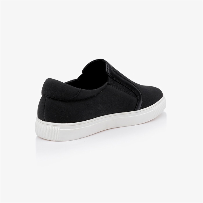 Stefano Black Slip On - Back View