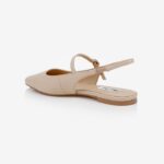 Tan Leather Flat Slingback - Back View