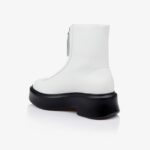 White Cow Leather Ankle Boot - Back View