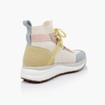 White Flyknit High-top Sneaker - Back View