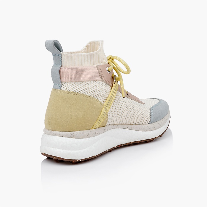 White Flyknit High-top Sneaker - Back View