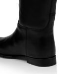 Black Cow Leather Knee Boot - Detail View