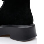 Black Cow Suede Ankle Booty - Detail View