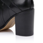 Black High Shine Cow Leather Ankle Boot - Detail View