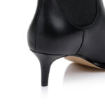 Black Kid Leather Ankle Boot - Detail View