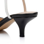 Black Leather Strap Pump - Detail View