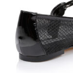 Black Mesh Maryjane Flat - Detail View