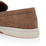 Brown Kid Suede Loafer - Detail View