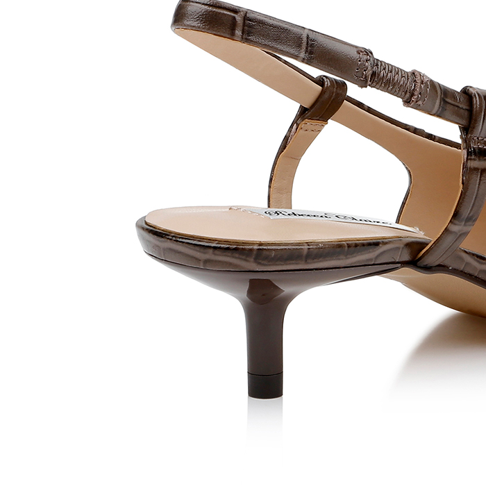 Brown Low Heel Slingback - Detail View