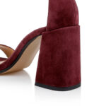 Burgundy Block Heel Sandal - Detail View