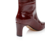 Burgundy leather knee boot - Detail View