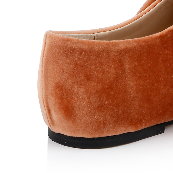 Burnt Orange Flat With Bow - Detail View