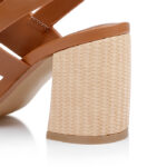 Cognac Cow Leather Sandal - Detail View