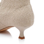 Cream Flyknit Ankle Boot - Detail View