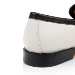 Cream  Leather Loafer - Detail View