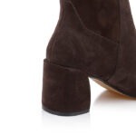 Dark brown block heel knee boot - Detail View