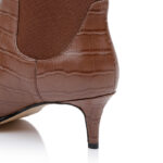 Downtown Chocolate Croc Leather Boot - Detail View