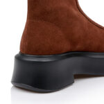 Light Brown Cow Suede Ankle Booty - Detail View