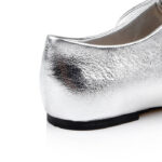 Metallic Silver Flat With Bow - Detail View