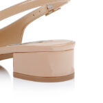Nude Patent Kid Leather Sandal - Detail View