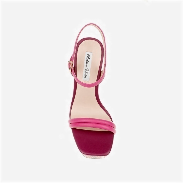 Raspberry Rose Kid Lea Wedge Sandal - Main View