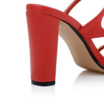 Red Kid Leatherl Sandal - Detail View