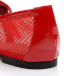 Red Mesh Maryjane Flat - Detail View