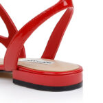 Red Patent Leather Flat Sandal - Detail View