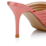 Rose Pink Satin Heel Sandal - Detail View