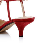 Rumba Red Kid Suede Strap Pump - Detail View