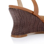 Tan Kid Leather Wedge Sandal - Detail View