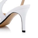 White Lizard Kid Lea Slingback Sandal - Detail View