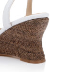 White Lizard Kid Leather Wedge Sansal - Detail View