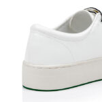 White Synthetic Leather Velcro Sneaker - Detail View