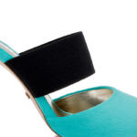 Pearl Velvet & Black Elastic High Heel Pump - Main View