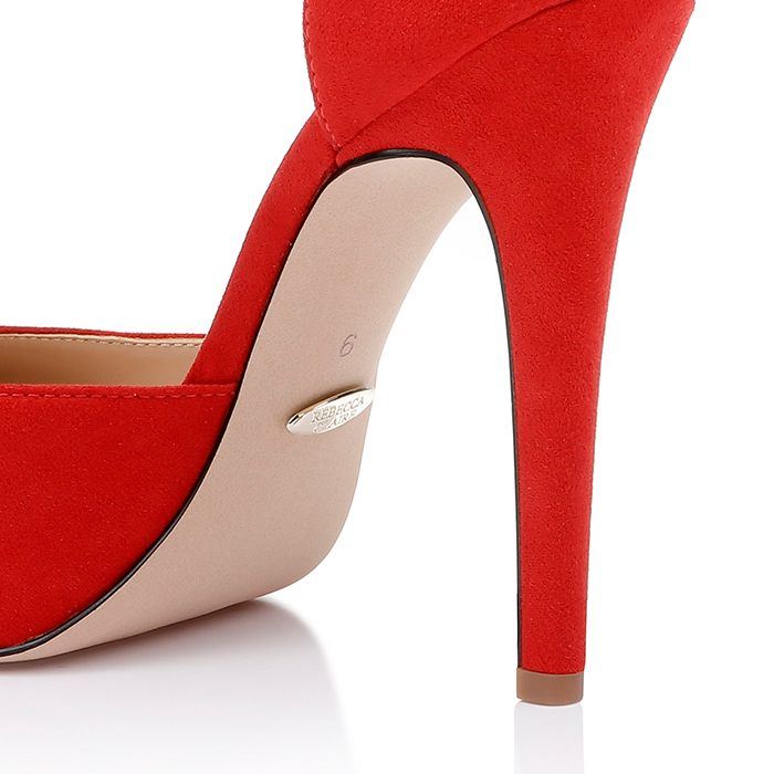 Barbados Cherry Fabric Stiletto DOC Sandal - Angle View