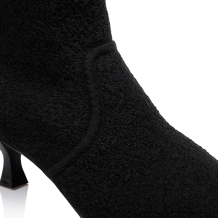 Black Flyknit Ankle Boot - Angle View